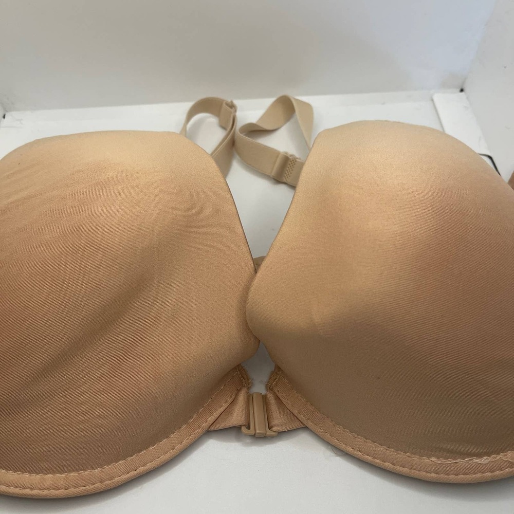 Body‎ Glamour Front Close Underwire T-Shirt Bra Nude Tan 40C RN 110234